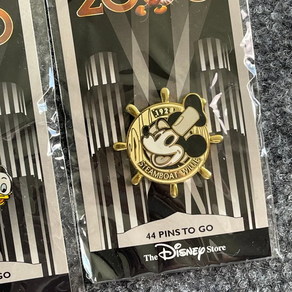 Disney Store Countdown to the Millennium Pin Set Steamboat Willie Pluto Huey 3pc